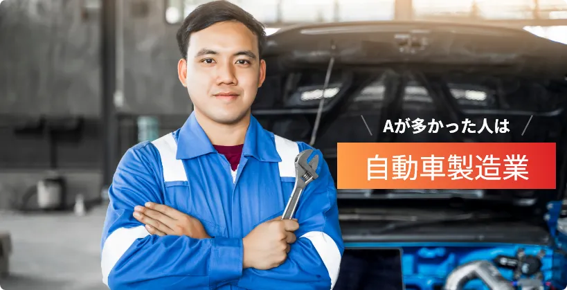 Aが多かった人は...自動車製造業！