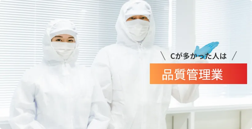 Cが多かった人は...品質管理業！